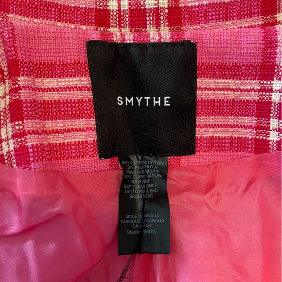 Smythe Duchess Tonal Pink Plaid Blazer Jacket XSmall XS 0 Suit - Picture 5 of 12